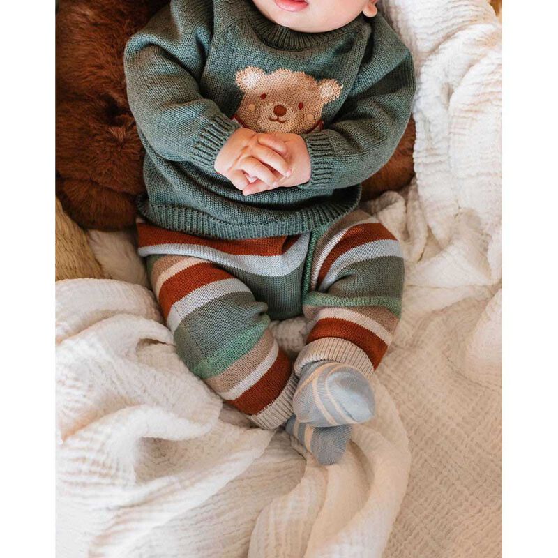 Bébé Mateo Stripe Knitted Leggings image number 2
